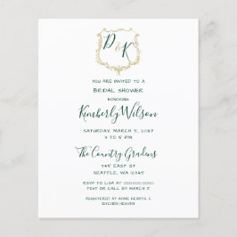 Budget Gold Wappen Green Bridal Dusche Einladung