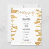 Budget Gold Wedding Program Karte. (Rückseite)