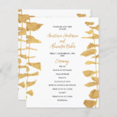 Budget Gold Wedding Program Karte. (Vorne/Hinten)
