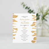 Budget Gold Wedding Program Karte. (Stehend Vorderseite)