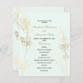 Budget Gold Wedding Program Karte. (Vorne/Hinten)