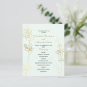 Budget Gold Wedding Program Karte. (Stehend Vorderseite)