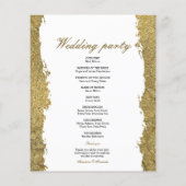 Budget Gold Wedding Program Karte. Flyer (Hinten)