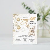 Budget Gold Weihnachtsdusche Einladung (Stehend Vorderseite)