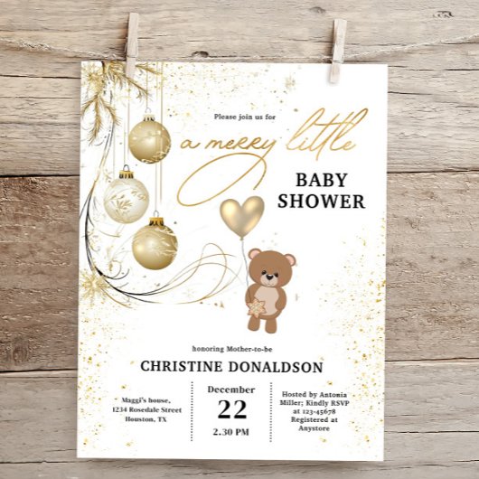 Budget Gold Weihnachtsdusche Einladung