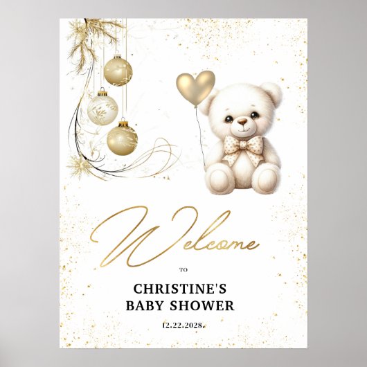 Budget Gold Weihnachtsdusche Willkommen Poster (Vorne)