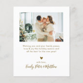 Budget Gold white 5 Photo Collage Christmas Card (Rückseite)