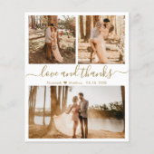 Budget Gold White Collage Hochzeit Danke Karte (Vorderseite)
