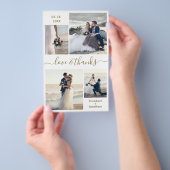 Budget Gold White Collage Hochzeit Vielen Dank Fly Flyer (Handgriff)