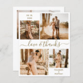 Budget Gold White Foto Collage Hochzeit Vielen Dan (Vorne/Hinten)