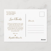 Budget Gold White Foto Collage Hochzeit Vielen Dan Postkarte (Rückseite)
