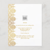 Budget Gold White Lace Elegante Hochzeitseinladung Flyer (Hinten)