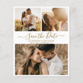Budget Gold White Script Collage Save the Date (Vorderseite)