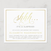 Budget Gold & White Überraschung Geburtstagsparty (Vorderseite)