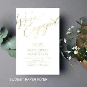 Budget gold Wir sind Verlobte Verlobungsfeier lade Flyer