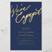 Budget gold Wir sind Verlobte Verlobungsfeier lade Flyer (Vorne)