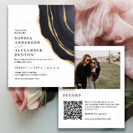Budget golden agate Foto QR Code Hochzeit einladen