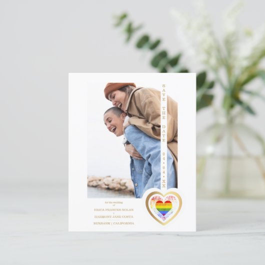 Budget Golden Effect Pride Rainbow Heart LGBT (Stehend Vorderseite)