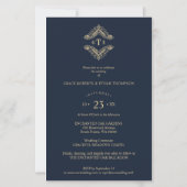 Budget Golden Flourish Classic Ornament Photo Navy (Rückseite)