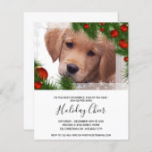 Budget Golden Retriever Dog Weihnachtseinladung (Vorne/Hinten)