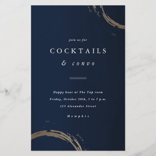 Budget Golden Rings Cocktail Party Einladung (Vorderseite)