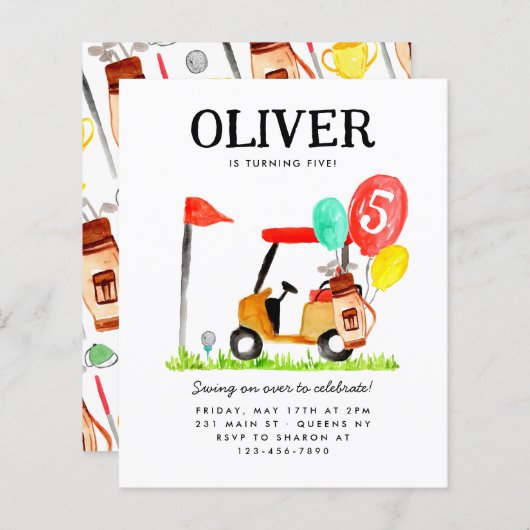 Budget Golf Cart Bag Ballon Kinder Golfer Geburtst (Vorne/Hinten)