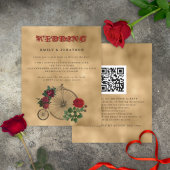 BUDGET Goth Steampunk Bicycle QR Wedding Einladung