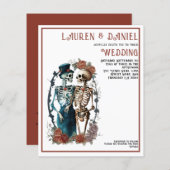 Budget Gothic Beautiful Skeleton QR Code Hochzeit (Vorne/Hinten)