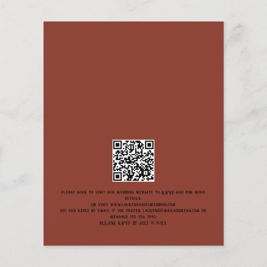 Budget Gothic Beautiful Skeleton QR Code Hochzeit (Rückseite)