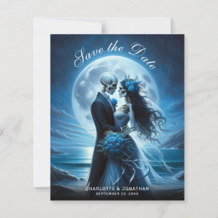 Budget Gothic Blue Skelett Hochzeit Termin merken