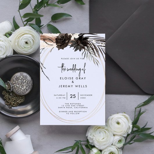 BUDGET Gothic Boho Hochzeit Einladung Flyer