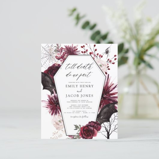 Budget Gothic Halloween Hochzeit Burgund Black (Stehend Vorderseite)