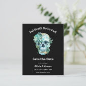 Budget Gothic Halloween Wedding Save the Date Card (Stehend Vorderseite)