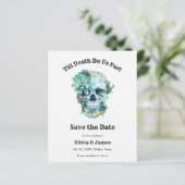 Budget Gothic Halloween Wedding Save the Date Card (Stehend Vorderseite)