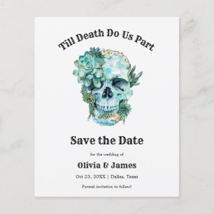 Budget Gothic Halloween Wedding Save the Date Card
