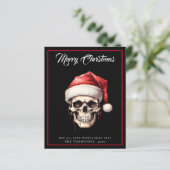 Budget Gothic Santa Skull Frohe Weihnachtskarte (Stehend Vorderseite)