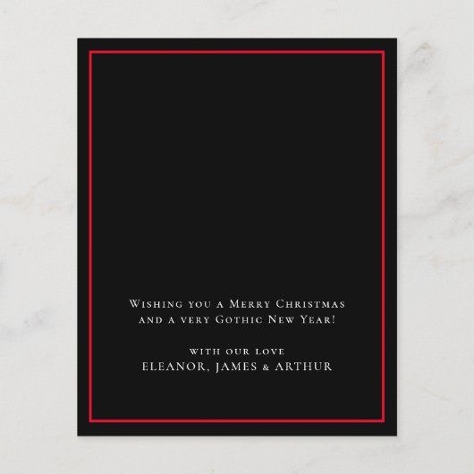 Budget Gothic Santa Skull Frohe Weihnachtskarte (Rückseite)