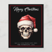 Budget Gothic Santa Skull Frohe Weihnachtskarte (Vorderseite)