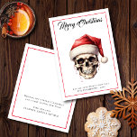 Budget Gothic Santa Skull Frohe Weihnachtskarte<br><div class="desc">Günstige Weihnachtskarte Santa Skull Frohe Weihnachtskarte. Ein Preis kleiner 4, 5" x 5, 6" Halbglaskarte,  ähnlich dick wie eine Postkarte. Ein einzigartiger gotischer Stil. Einfach mit Ihren Grüßen und Namen auf beiden Seiten personalisieren.</div>