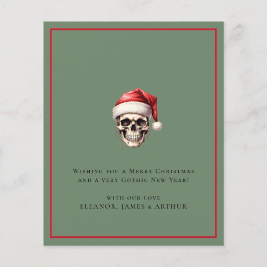 Budget Gothic Tree Frohe Weihnachtskarte (Rückseite)