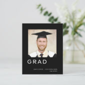 Budget Grad Abschluss Foto Einfache Ankündigung (Stehend Vorderseite)
