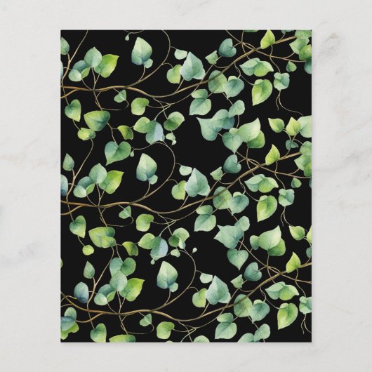 Budget Grad Ankündigung Boho Arch Black Ivy Back (Rückseite)