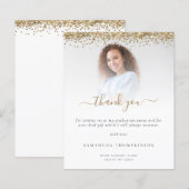 Budget Grad Foto Gold Glitzer Vielen Dank (Vorne/Hinten)