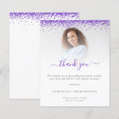 Budget Grad Foto Lila Glitzer Vielen Dank (Vorne/Hinten)