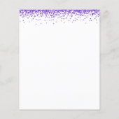 Budget Grad Foto Lila Glitzer Vielen Dank (Rückseite)