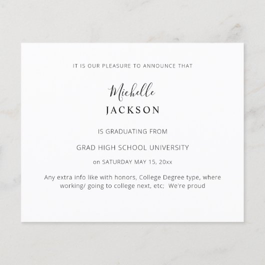 Budget Graduate 3 Foto Script Ankündigung Flyer (Hinten)