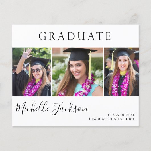 Budget Graduate 3 Foto Script Ankündigung Flyer (Vorne)