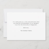 Budget Graduate 4 Foto Styled Collage Abschluss Mitteilungskarte (Rückseite)