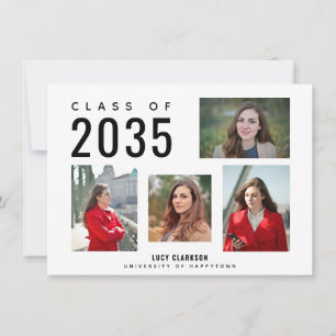 Budget Graduate 4 Foto Styled Collage Abschluss Mitteilungskarte