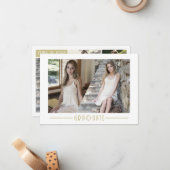 Budget Graduate Grad 6 Foto Collage Abschluss Mitteilungskarte (Vorderseite/Rückseite Beispiel)